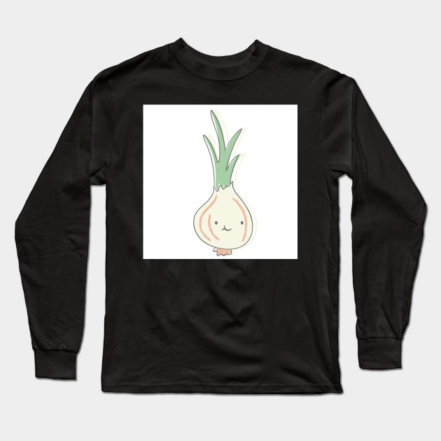 Cute Kawaii Onion Long Sleeve T-Shirt by greenoriginals